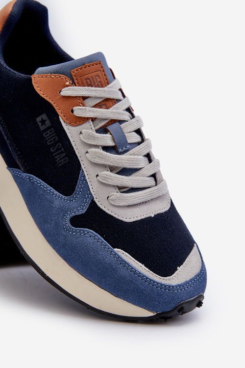 Męskie Sneakersy Memory Foam System Big Star NN174356 Granatowe