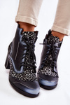 Botki Damskie Skórzane Trzewiki Maciejka Czarne 03190-20