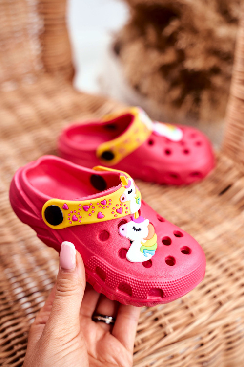 Klapki Dziecięce Piankowe Kroksy Różowe Jednorożec Lily