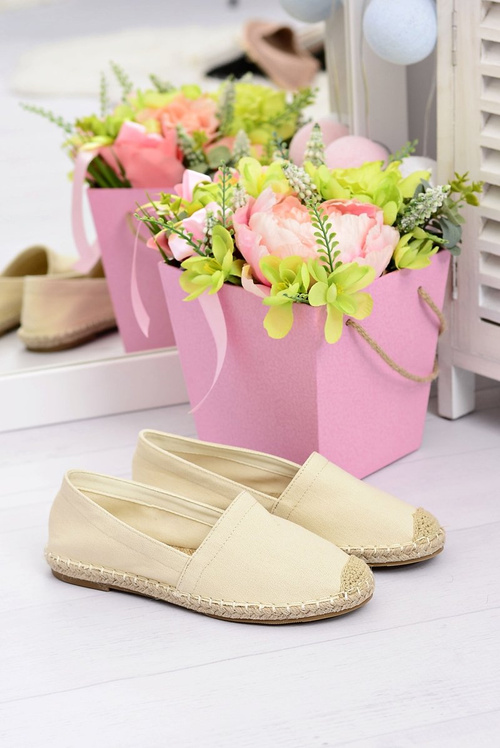 Damskie Beżowe Espadryle Slip On Lupita