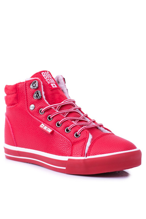 Big Star Ocieplane Czerwone Damskie Tenisówki BB274003