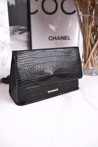 Torebka Listonoszka MONNARI BAG5450-020 Czarna Print Zwierzęcy