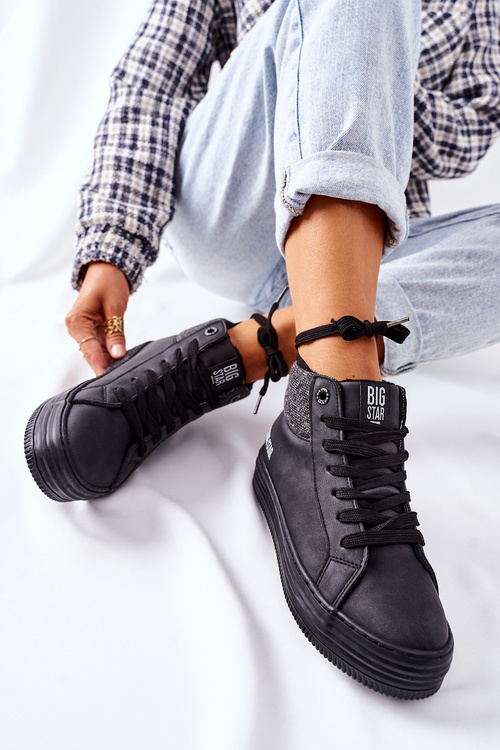 Wysokie Ocieplane Trampki Big Star II274147 Czarne
