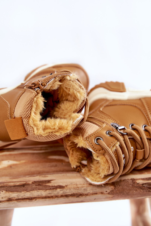 Dziecięce Botki Trapery Ocieplane Na Suwak Camel Marvin