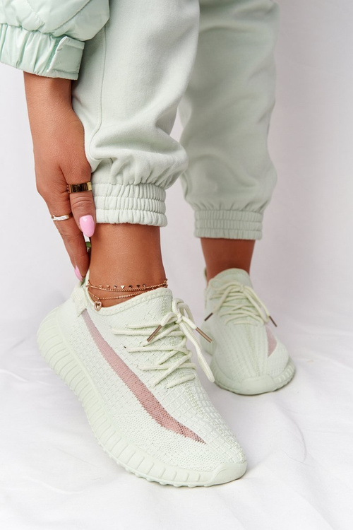 Damskie Sportowe Buty Sneakersy Jasnozielone Amazing