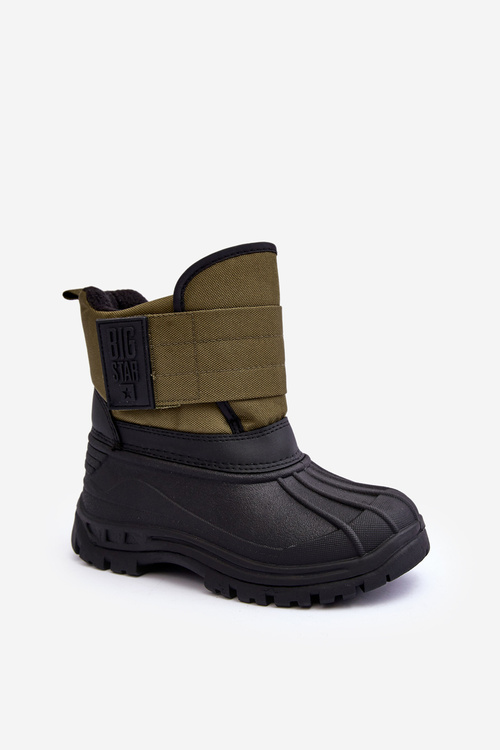 Dziecięce Śniegowce Na Rzep Ocieplane Khaki Big Star MM374123