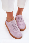 Zamszowe Sneakersy Damskie Big Star RR274850 HI-POLY SYSTEM Fioletowe