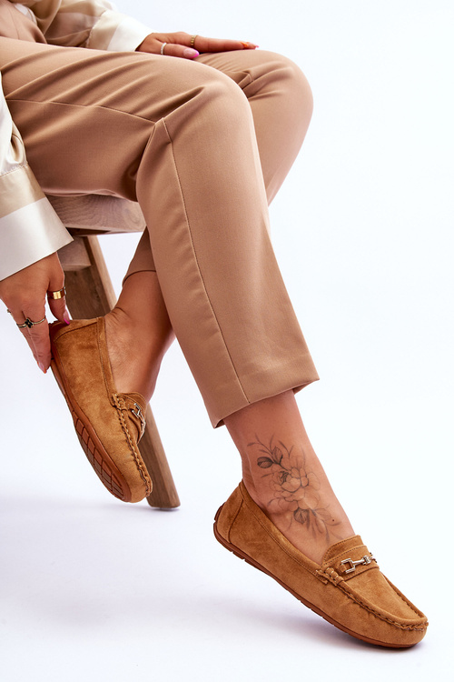 Zamszowe Mokasyny Z Ozdobą Brązowe Eleina