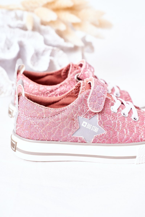 Dziecięce Trampki Na Rzep BIG STAR HH374027 Różowe