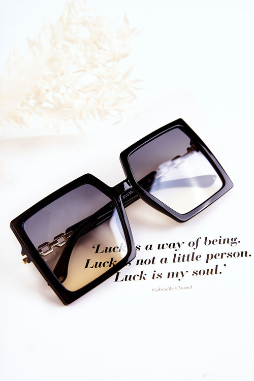 Duże Okulary Przeciwsłoneczne Kwadratowe Ombre V130043 Czarne