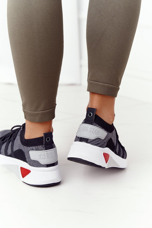 Damskie Sportowe Buty Memory Foam Big Star HH274532 Ciemnoszare