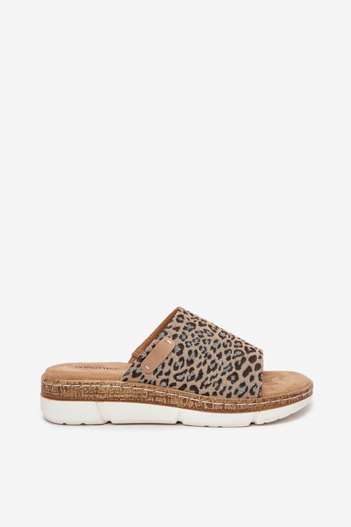 Klapki Damskie Na Koturnie Panterka Norozi