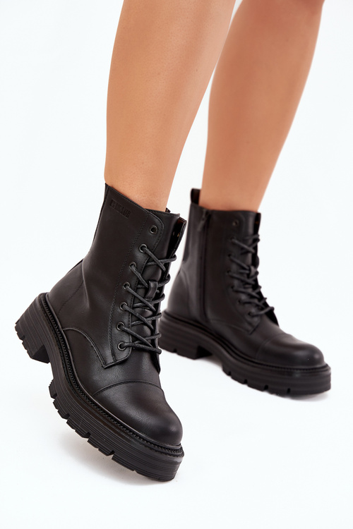 Ocieplane Botki Workery Damskie Big Star OO274140 Czarne