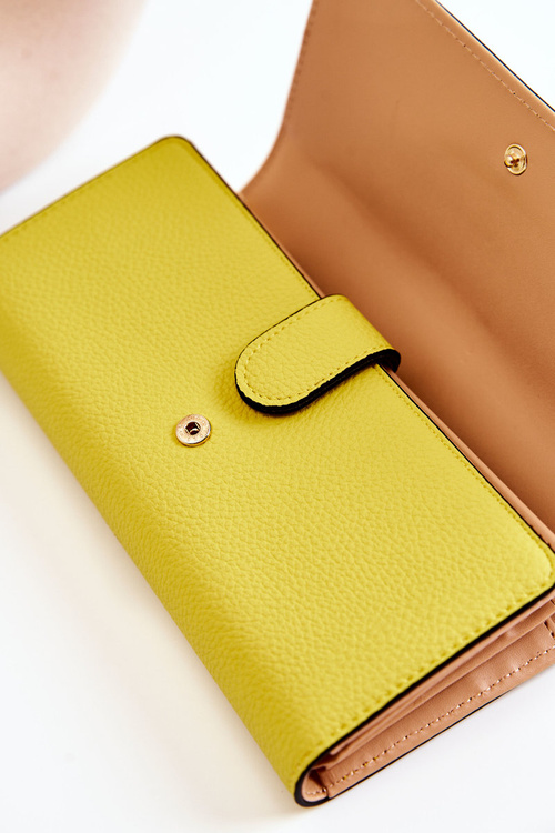 Damski Duży Portfel Skórzany NOBO M0123-C002 Żółty