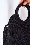 Pleciona Okrągła Torebka Boho BRUNO ROSSI Czarna