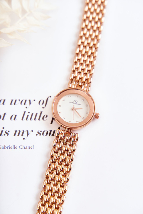 Damski Zegarek Giorgio & Dario Z Cyrkoniami Na Tarczy Różowe Złoto