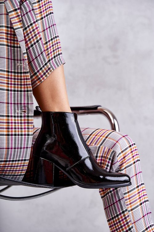 Klasyczne Lakierowane Botki La.Fi 260035B-LA Czarne