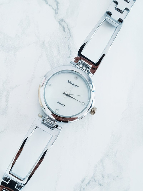 Ernest Damski Srebrny Zegarek na Bransolecie Claus