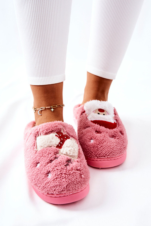 Papcie Świąteczne Mikołaj I Renifer Różowe