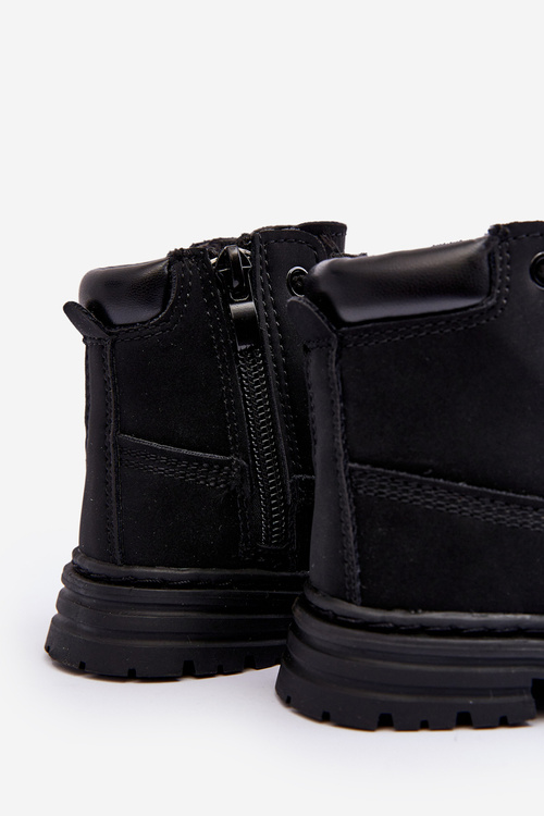 Dziecięce Botki Trapery Na Suwak Czarne Bansi