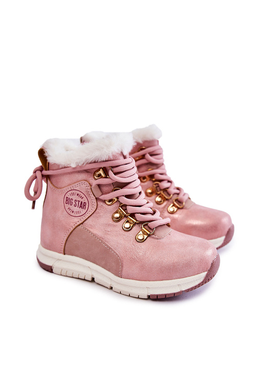 Dziecięce Ocieplane Botki Na Suwak Big Star KK374177 Różowe