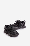 Sneakersy Dziecięce Ozdobione Cekinami Czarne Liatoma
