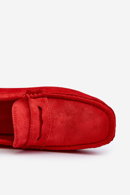 Męskie Zamszowe Mokasyny Czerwone Wesley