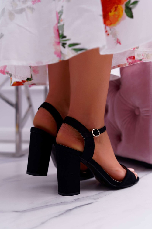 Sandały Damskie Zamszowe Czarne Baloo