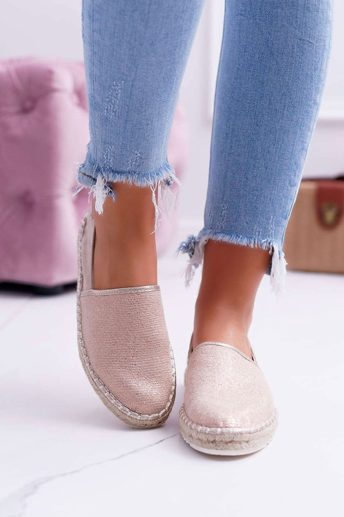 Espadryle Damskie Big Star Pleciona Podeszwa Beżowe DD274769