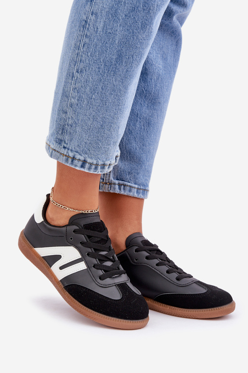 Niskie Sneakersy Damskie Z Eko Skóry Czarne Navidemi