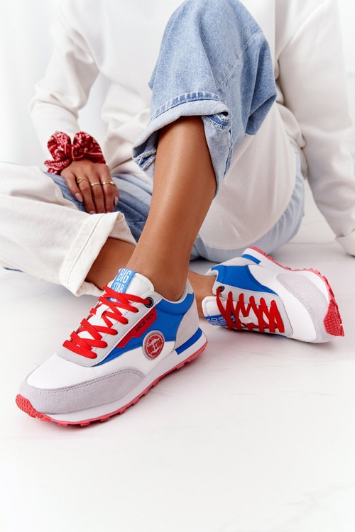 Damskie Sportowe Buty Memory Foam Big Star HH274526 Biało-Niebieskie