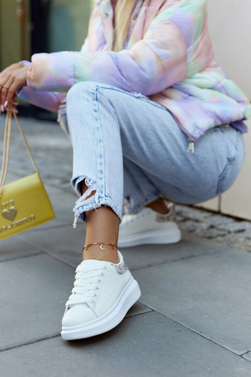 Klasyczne Damskie Sportowe Buty Biało-Beżowe Meleris