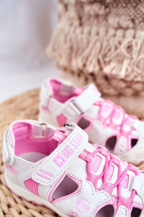 Sandałki Dziecięce Big Star Na Rzepy Białe FF374207