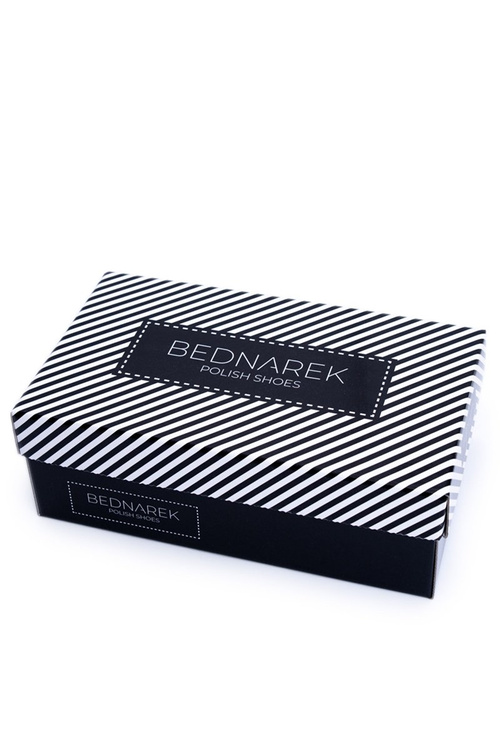 Męskie Półbuty Bednarek Wsuwane Skórzane Czarne Trocky