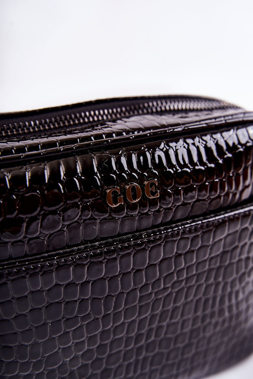 Lakierowana Torebka Listonoszka GOE ZNJ022 Czarna