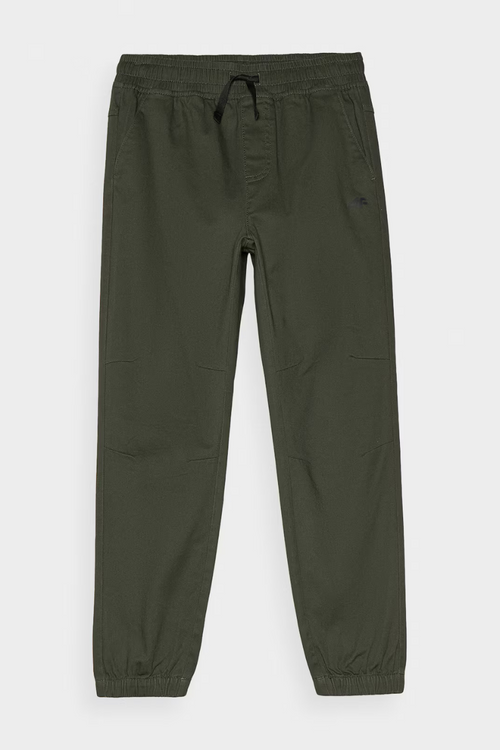Chłopięce Spodnie Joggery Casual Gładkie 4F 4FJWMM00TTROM0812-43S Khaki