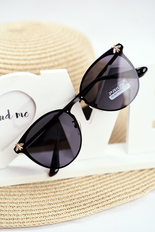 Okulary Przeciwsłoneczne Prius PRE-17 Czarne Szkła Lustrzane Owad