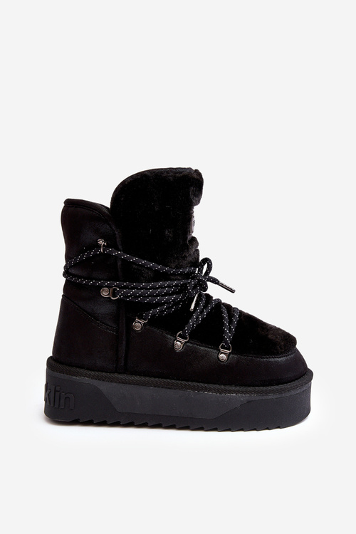 Wegańskie Śniegowce Na Platformie Wodoodporne D.Franklin DFSH371008 Czarne