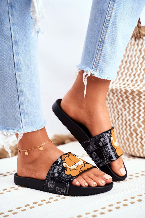 Damskie Klapki Garfield ZAXY Czarne FF285073
