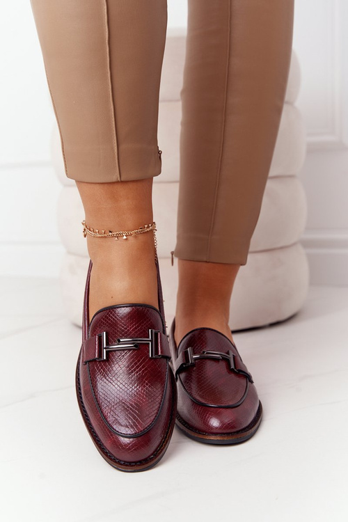 Damskie Mokasyny Sergio Leone PB253 Bordowe