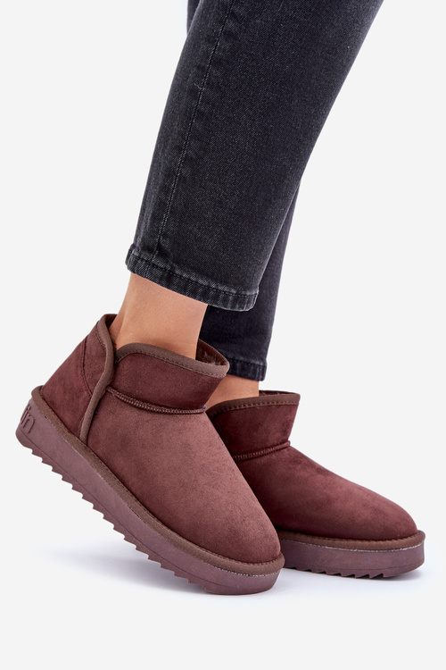 Śniegowce Na Platformie Damskie D.Franklin DFSH370010 Czekoladowe