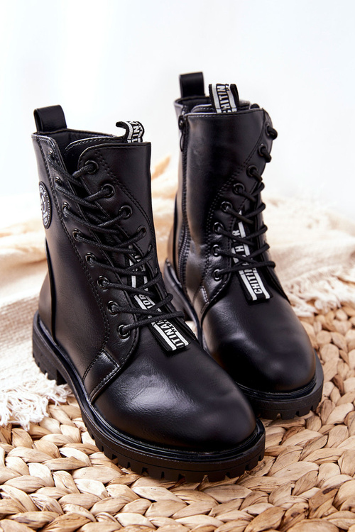 Dziecięce Ocieplane Botki Workery Czarne Rosalie