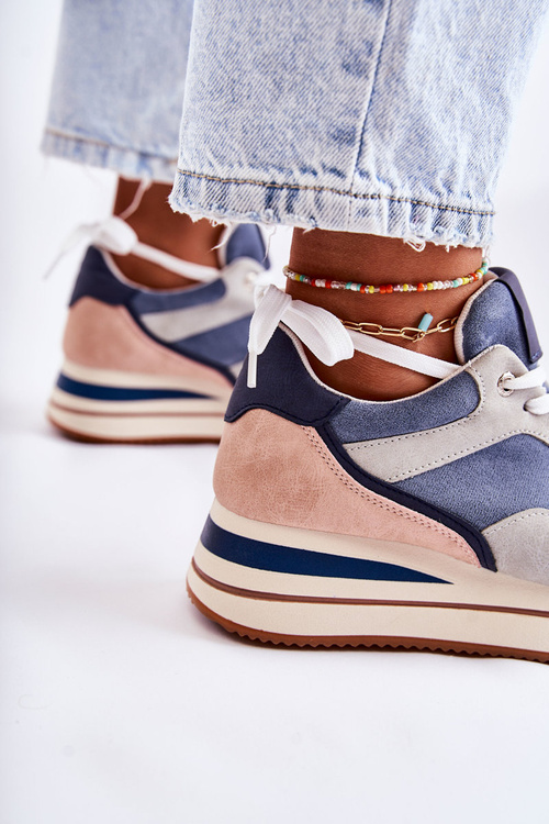 Damskie Zamszowe Buty Sportowe Niebiesko-Szare Elisse