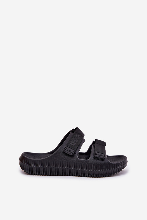 Piankowe Klapki Damskie Z Rzepami Big Star RR274A527 Czarne