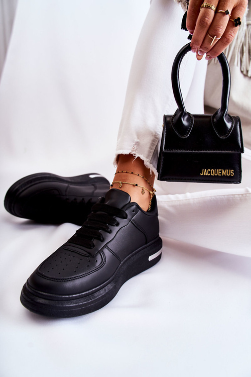 Klasyczne Skórzane Buty Sportowe Czarne Jennys