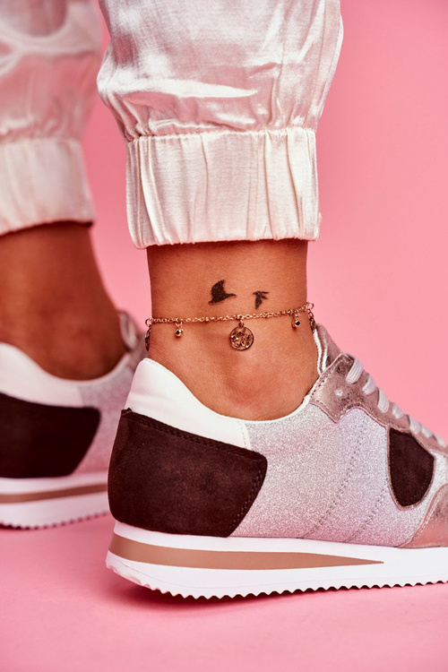 Sportowe Damskie Buty Brokatowe Srebrne Very Nice