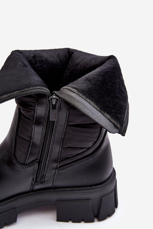 Śniegowce Botki Ocieplane Na Suwak Czarne Big Star MM274068