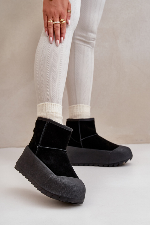 Ocieplane Zamszowe Śniegowce Na Platformie Big Star OO274A213 Czarne