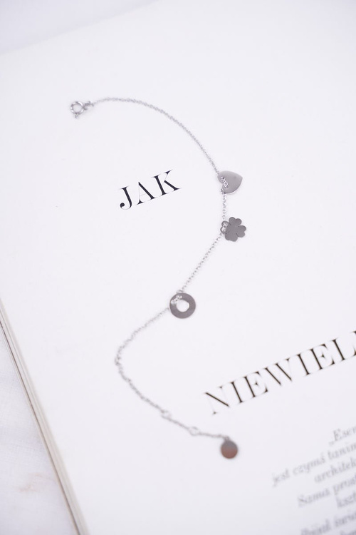 Damska Bransoletka Celebrytka Srebrna 3 Zawieszki Trio