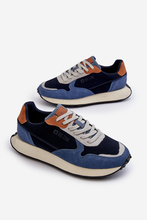 Męskie Sneakersy Memory Foam System Big Star NN174356 Granatowe